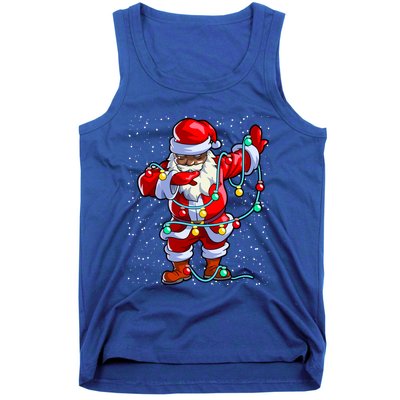 Santa Claus Black Christmas Afro African American Xmas Funny Gift Tank Top