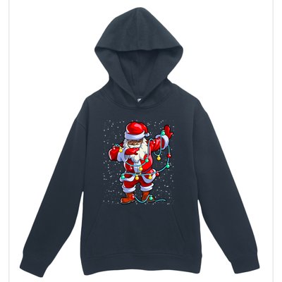 Santa Claus Black Christmas Afro African American Xmas Funny Gift Urban Pullover Hoodie