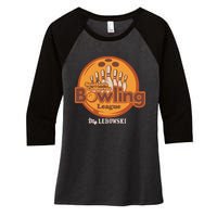 Southern California Bowling League Big Lebowski Women's Tri-Blend 3/4-Sleeve Raglan Shirt