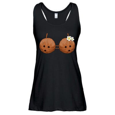 Summer Coconut Bra Halloween Costume Hawaii Aloha Beach Ladies Essential Flowy Tank