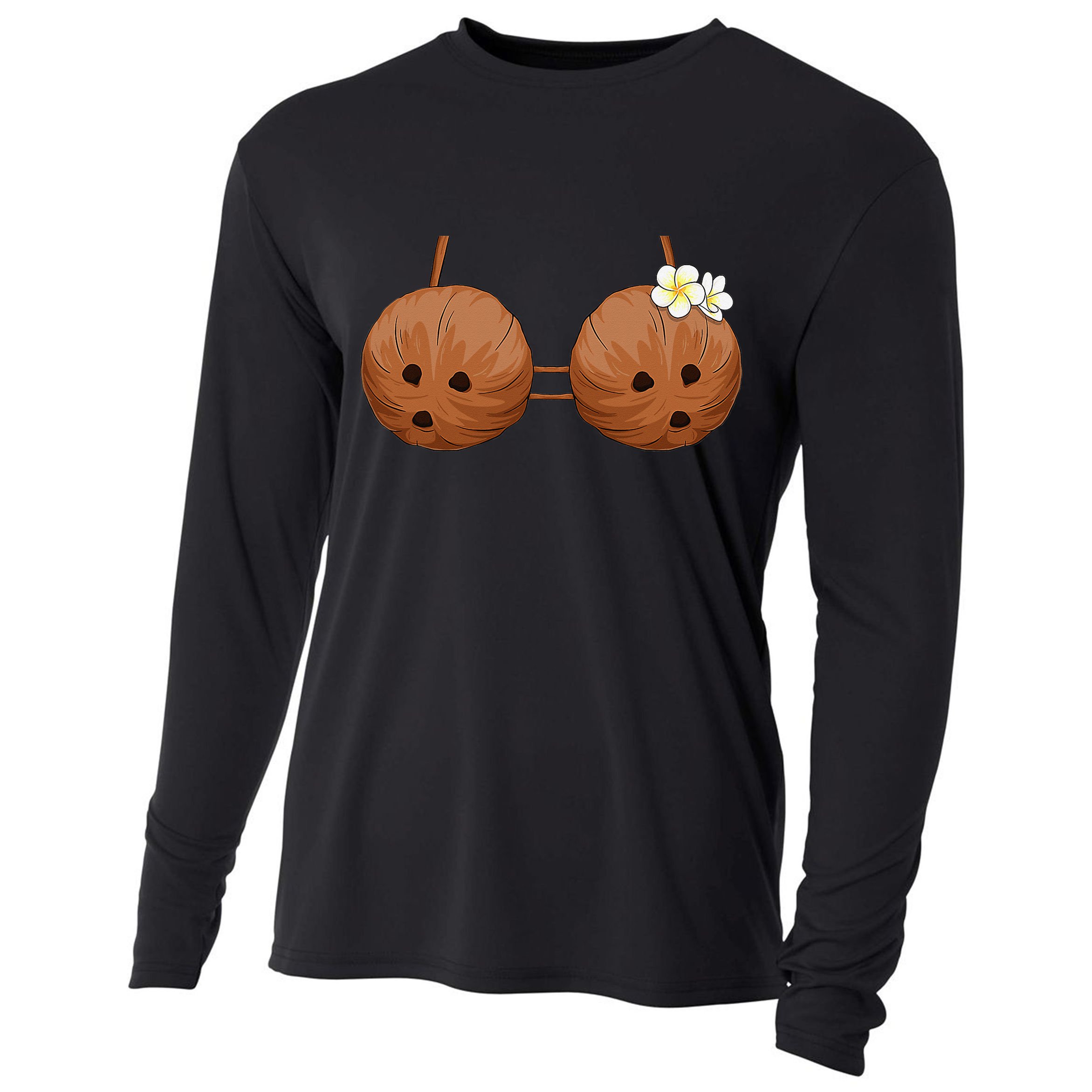 Summer Coconut Bra Halloween Costume Hawaii Aloha Beach Cooling Performance Long Sleeve Crew