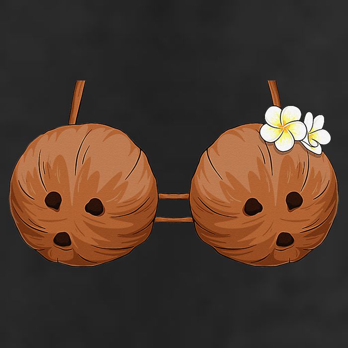Summer Coconut Bra Halloween Costume Hawaii Aloha Beach Hat