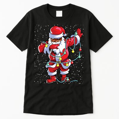 Santa Claus Black Christmas Afro African American Xmas Tall T-Shirt