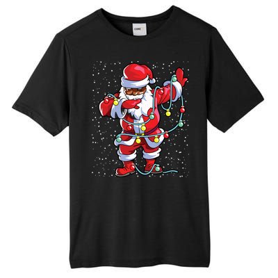 Santa Claus Black Christmas Afro African American Xmas Tall Fusion ChromaSoft Performance T-Shirt