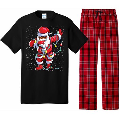 Santa Claus Black Christmas Afro African American Xmas Pajama Set