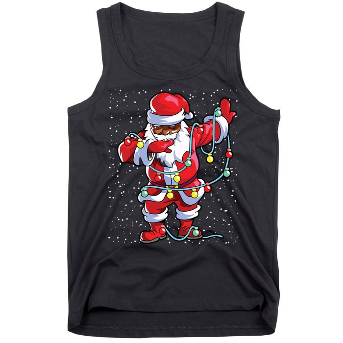 Santa Claus Black Christmas Afro African American Xmas Tank Top