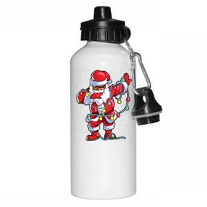 Santa Claus Black Christmas Afro African American Xmas Aluminum Water Bottle