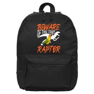 Sun Conure Beware Of The Tiny Raptor Parrot Bird Conure 16 in Basic Backpack