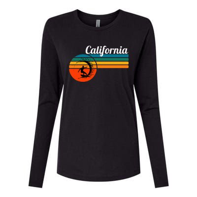 Surf California Beach Vintage Retro Surf Womens Cotton Relaxed Long Sleeve T-Shirt