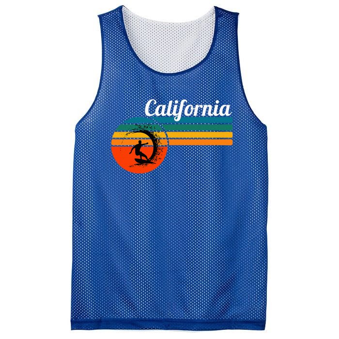 Surf California Beach Vintage Retro Surf Mesh Reversible Basketball Jersey Tank