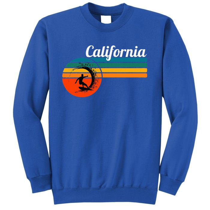 Surf California Beach Vintage Retro Surf Tall Sweatshirt