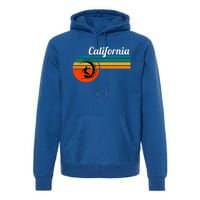 Surf California Beach Vintage Retro Surf Premium Hoodie