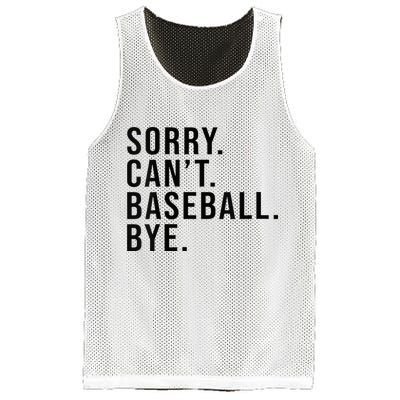 Sorry Cant Baseball Bye Funny Baseball Lover Game Day Vibes Mesh Reversible Basketball Jersey Tank