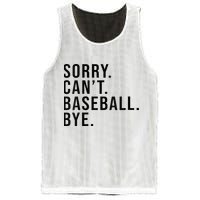 Sorry Cant Baseball Bye Funny Baseball Lover Game Day Vibes Mesh Reversible Basketball Jersey Tank