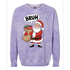 Santa Claus Bruh Funny Christmas Santa With Presents Meaningful Gift Colorblast Crewneck Sweatshirt