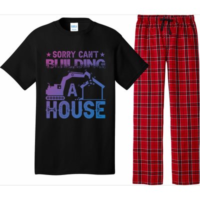 Sorry Cant Building A House Construction Worker Funny Gift Pajama Set