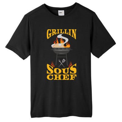 Sous Chef Bbq Grill Smoker And Barbecue Chef Cute Gift Tall Fusion ChromaSoft Performance T-Shirt