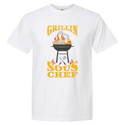 Sous Chef Bbq Grill Smoker And Barbecue Chef Cute Gift Garment-Dyed Heavyweight T-Shirt