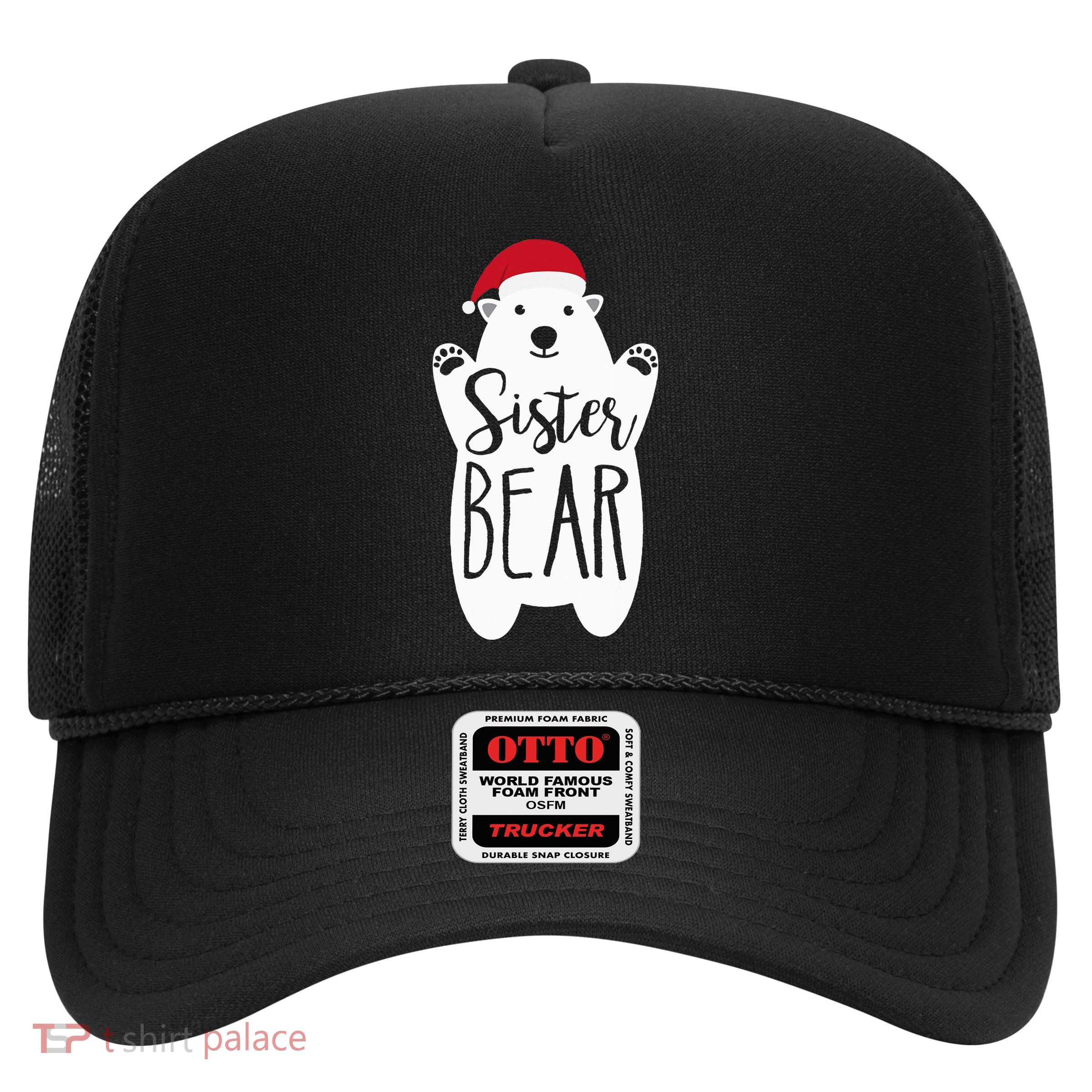 Sister Christmas Bear Santa Gift Family Matching Pajamas Trucker Hat