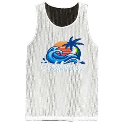 Sunset Cali Beach Waves Surfing Usa California Mesh Reversible Basketball Jersey Tank