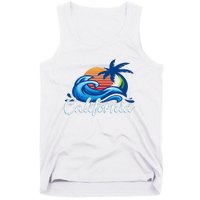 Sunset Cali Beach Waves Surfing Usa California Tank Top