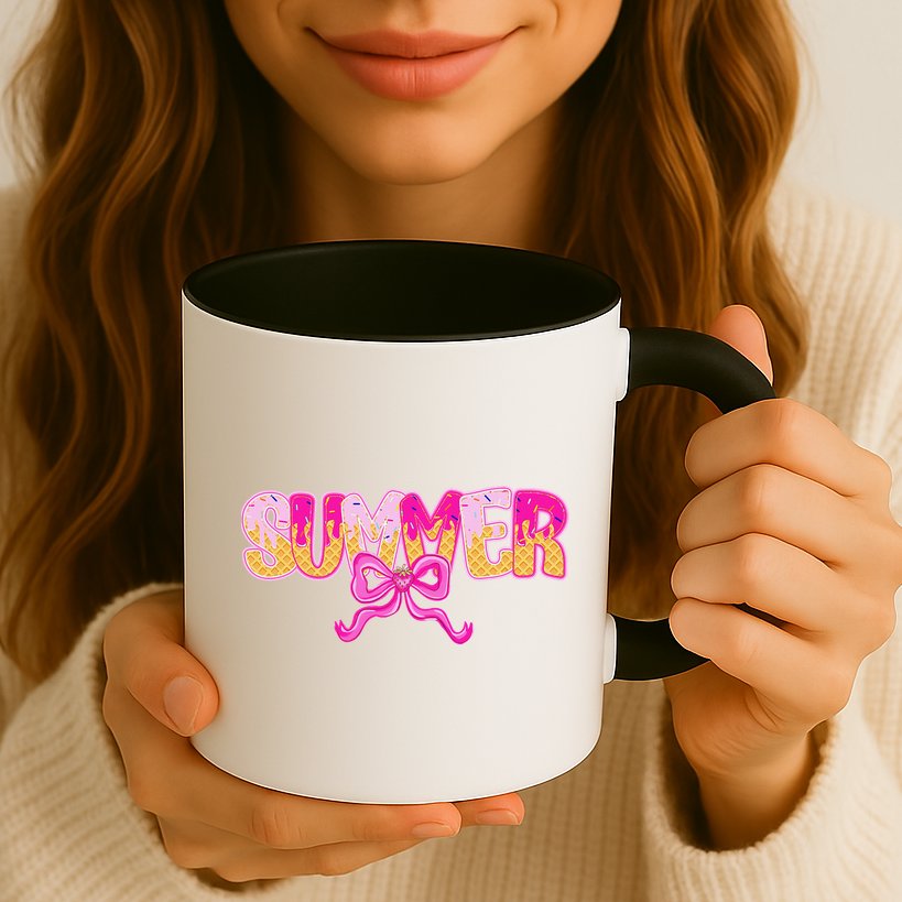 Summer Coquette Bow Ice Cream Summer Vacation Hawaii Beach Mug