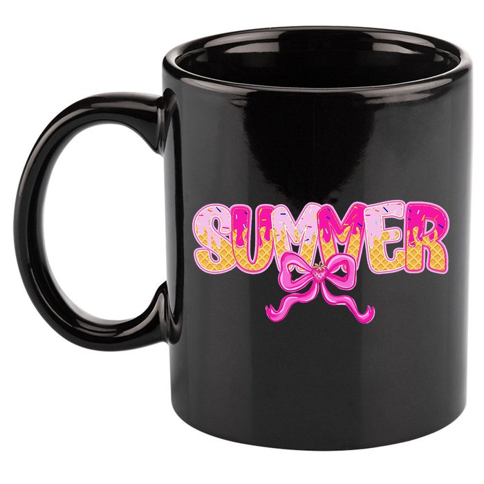 Summer Coquette Bow Ice Cream Summer Vacation Hawaii Beach 11oz C Handle Ceramic Mug