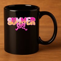 Summer Coquette Bow Ice Cream Summer Vacation Hawaii Beach 11oz C Handle Ceramic Mug