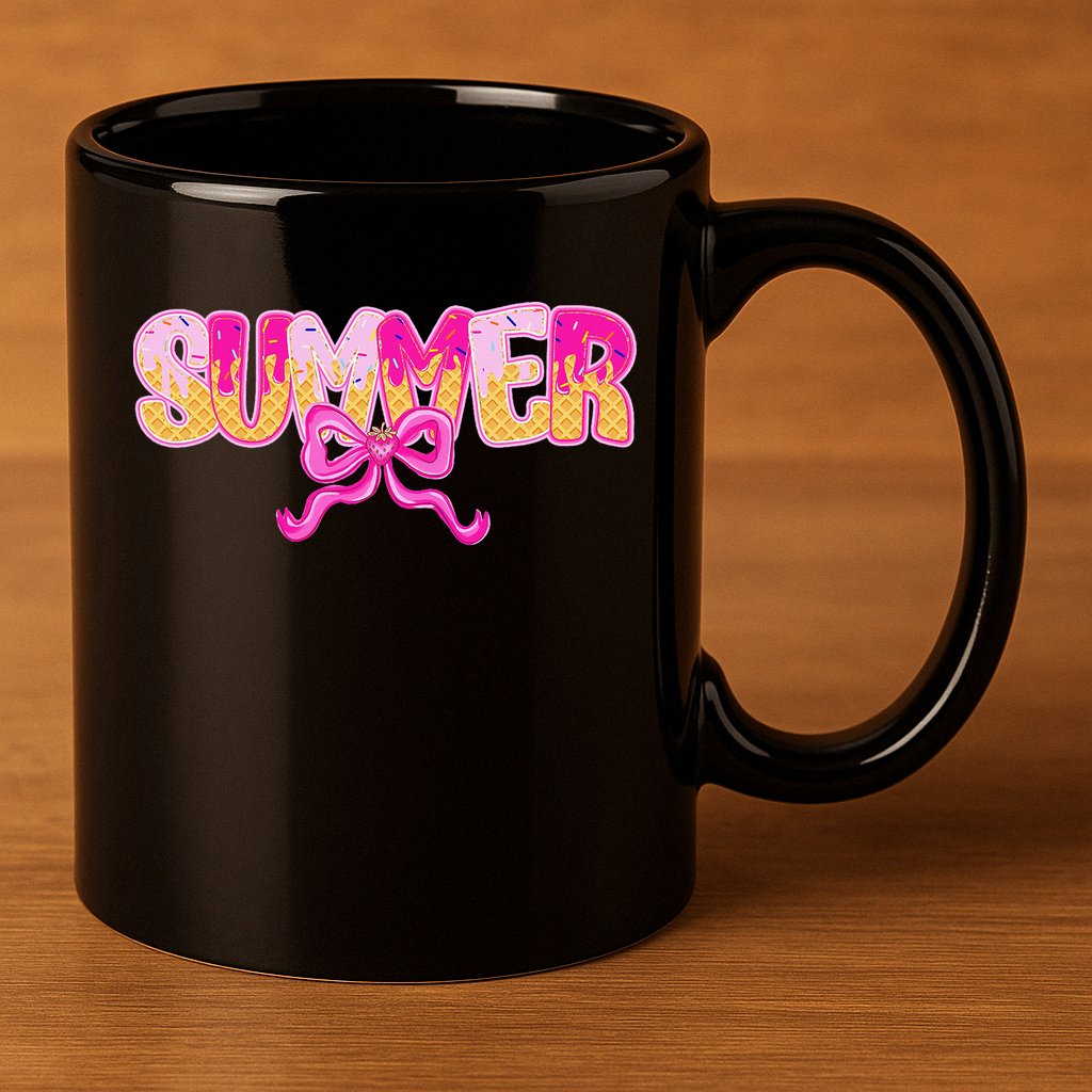 Summer Coquette Bow Ice Cream Summer Vacation Hawaii Beach 11oz C Handle Ceramic Mug