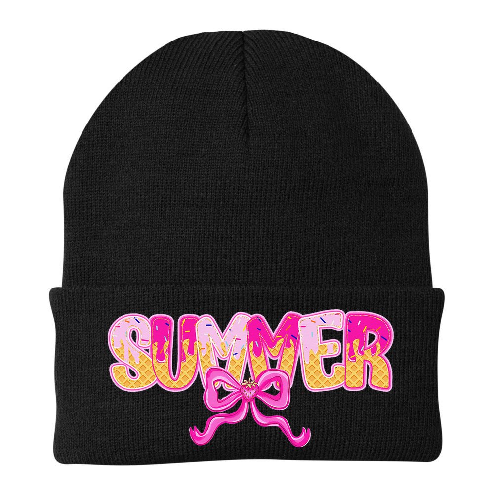 Summer Coquette Bow Ice Cream Summer Vacation Hawaii Beach Beanie