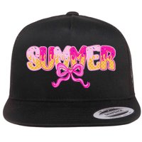 Summer Coquette Bow Ice Cream Summer Vacation Hawaii Beach Flat Bill Trucker Hat