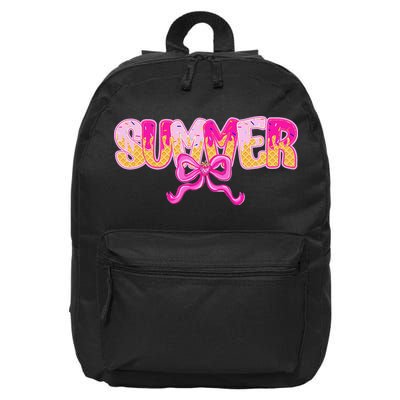 Summer Coquette Bow Ice Cream Summer Vacation Hawaii Beach 16 in Basic Backpack