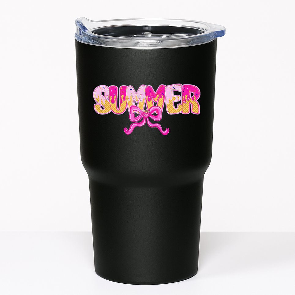 Summer Coquette Bow Ice Cream Summer Vacation Hawaii Beach Tumbler