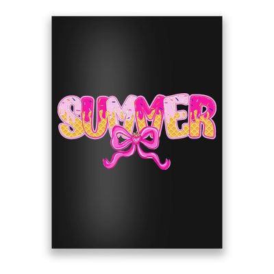 Summer Coquette Bow Ice Cream Summer Vacation Hawaii Beach Poster