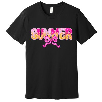 Summer Coquette Bow Ice Cream Summer Vacation Hawaii Beach Premium T-Shirt