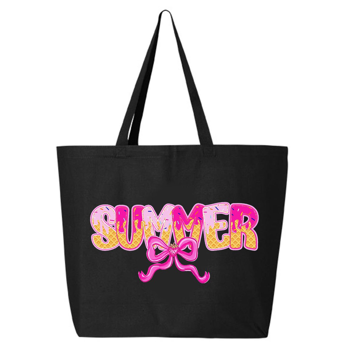 Summer Coquette Bow Ice Cream Summer Vacation Hawaii Beach 25L Jumbo Tote