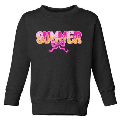 Summer Coquette Bow Ice Cream Summer Vacation Hawaii Beach Toddler Sweatshirt