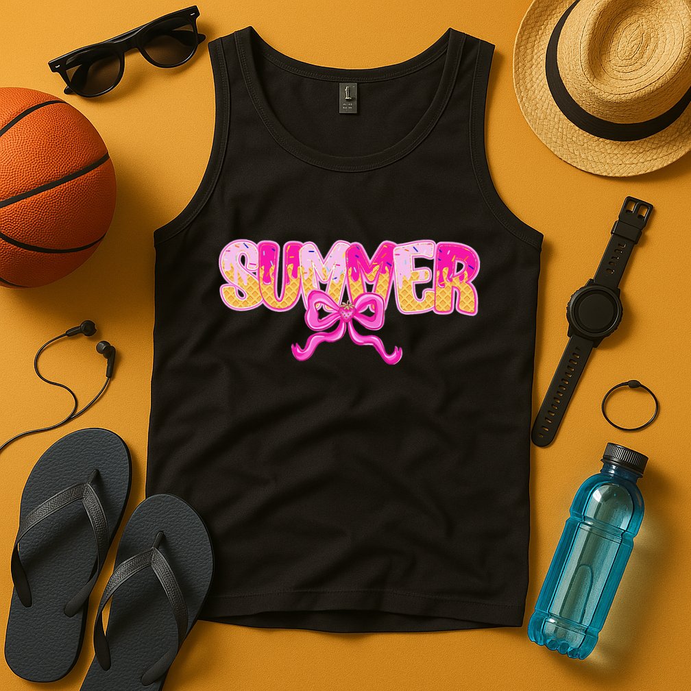 Summer Coquette Bow Ice Cream Summer Vacation Hawaii Beach Tank Top