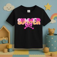 Summer Coquette Bow Ice Cream Summer Vacation Hawaii Beach Toddler T-Shirt