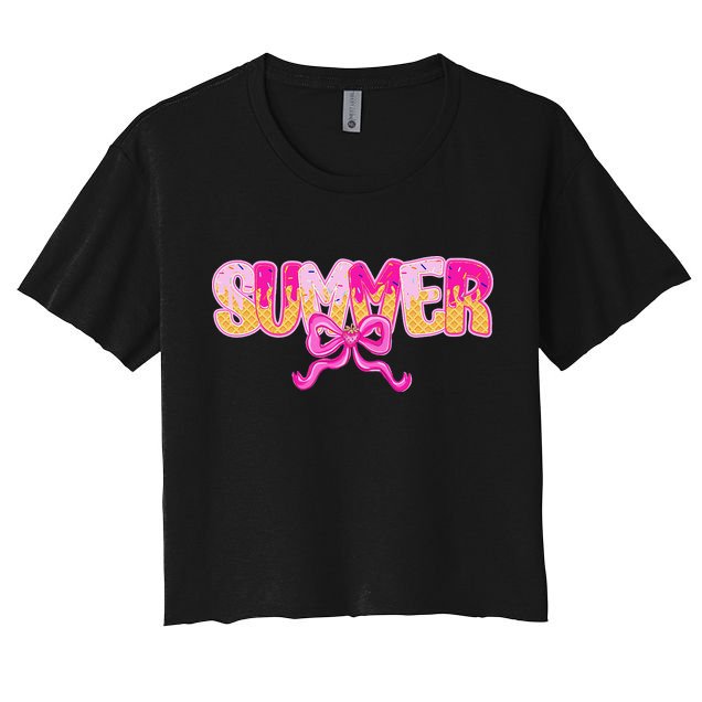Summer Coquette Bow Ice Cream Summer Vacation Hawaii Beach Crop Top
