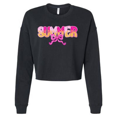 Summer Coquette Bow Ice Cream Summer Vacation Hawaii Beach Cropped Pullover Crew