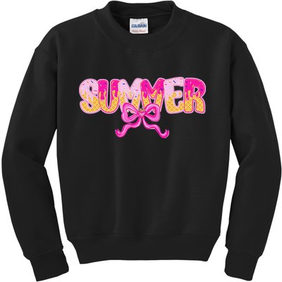 Summer Coquette Bow Ice Cream Summer Vacation Hawaii Beach Kids Sweatshirt