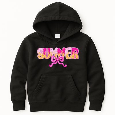 Summer Coquette Bow Ice Cream Summer Vacation Hawaii Beach Kids Hoodie