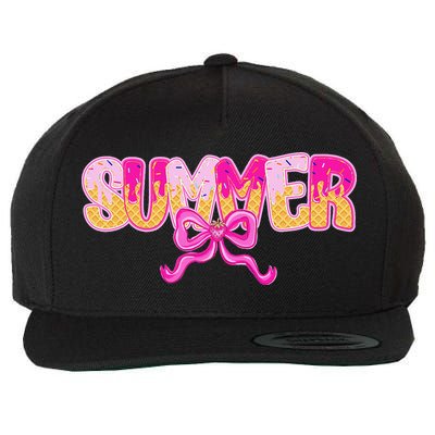 Summer Coquette Bow Ice Cream Summer Vacation Hawaii Beach Wool Snapback Cap