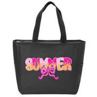 Summer Coquette Bow Ice Cream Summer Vacation Hawaii Beach Zip Tote Bag