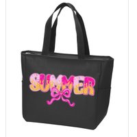 Summer Coquette Bow Ice Cream Summer Vacation Hawaii Beach Zip Tote Bag