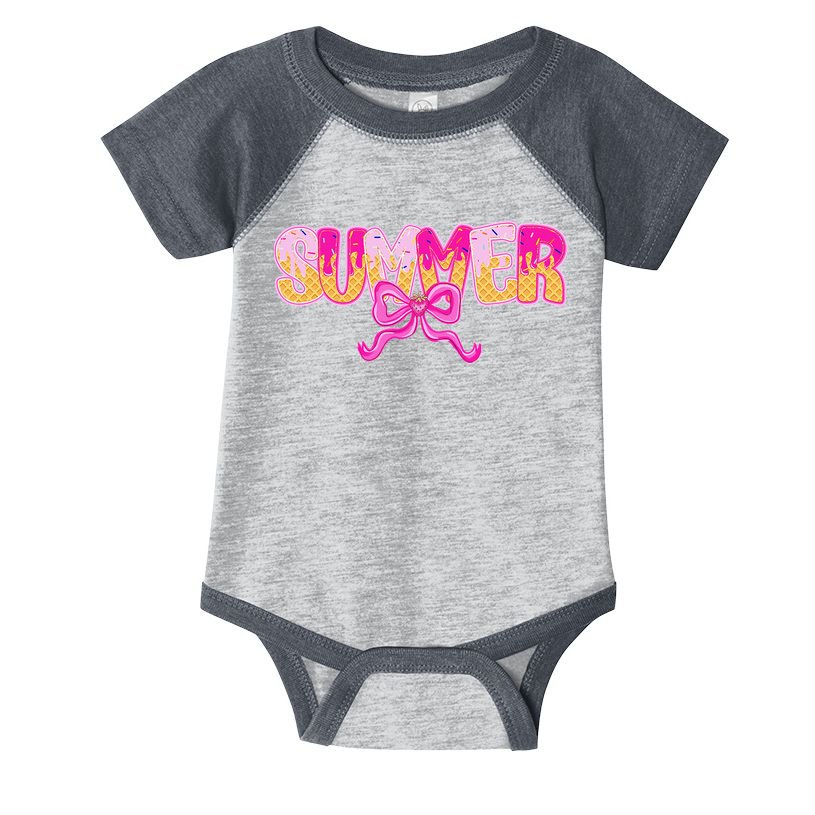 Summer Coquette Bow Ice Cream Summer Vacation Hawaii Beach Infant Baby Jersey Bodysuit
