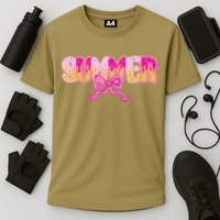 Summer Coquette Bow Ice Cream Summer Vacation Hawaii Beach Cooling Performance Crew T-Shirt