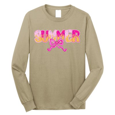 Summer Coquette Bow Ice Cream Summer Vacation Hawaii Beach Long Sleeve Shirt