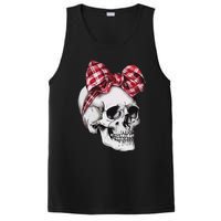 Skull Coquette Bow Red Plaid Halloween Costume PosiCharge Competitor Tank